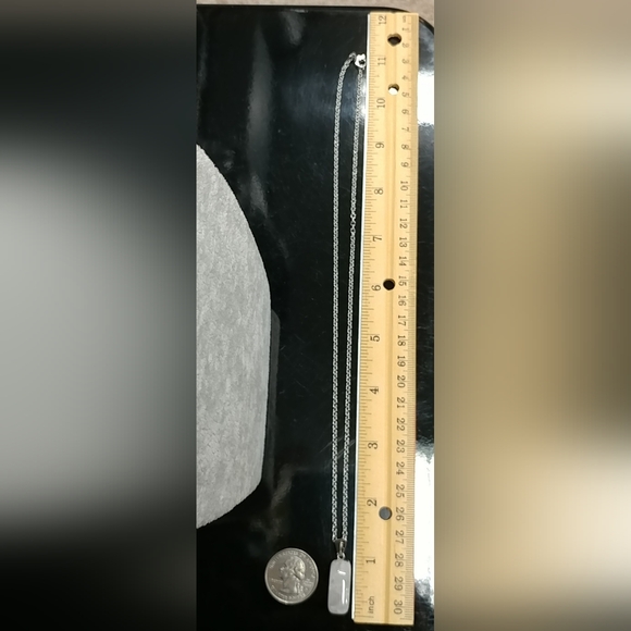 Natural Quartz Crystal Necklace Gemstone Pendant Stainless-Steel Chain 20" - Picture 14 of 15